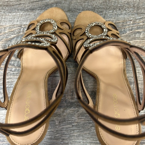 NEW Sergio Rossi FARRAH Crystal Embellished Caged Suede Heels EU 39 US 8.5 - Picture 9 of 14